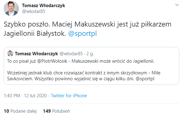 DOGADANE! NOWY KLUB MACIEJA MAKUSZEWSKIEGO